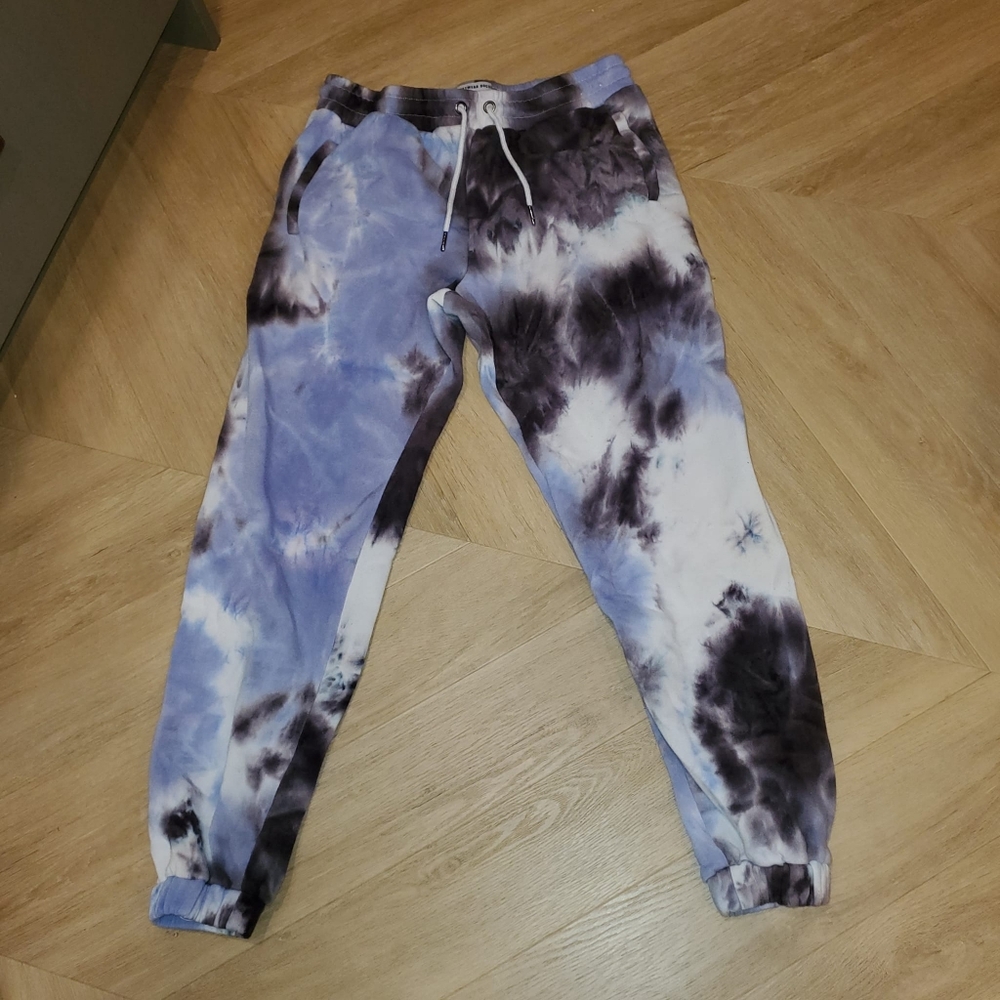 New Blue and Black Tie-Dye Women's Sweat Pants